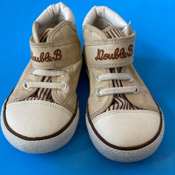 MINI HOUSE Baby Unisex High Top Sneakers Color Beige Size 16 Us 10 First steps. - Picture 2 of 15